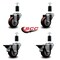 Service Caster 3'' Maroon Poly Wheel Swivel 1-3/8'' Expanding Stem Caster Set 2 Brakes, 4PK SCC-EX20S314-PPUB-MRN-2-PLB-2-138 - alternate 5